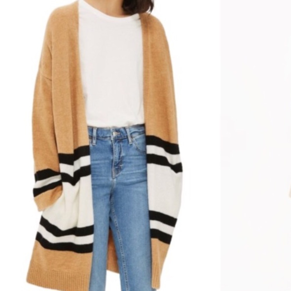 ISO TOPSHOP STRIPE COLORBLOCK CARDIGAN SIZE 0